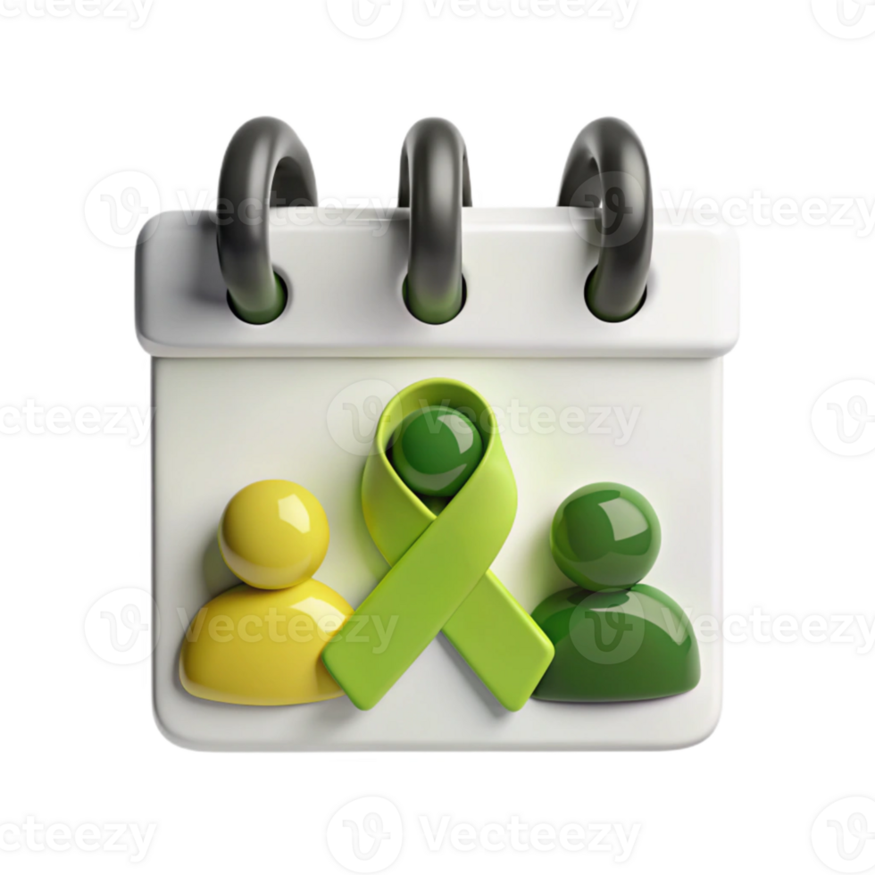 Calendar Reminder Support Green Ribbon Awareness png