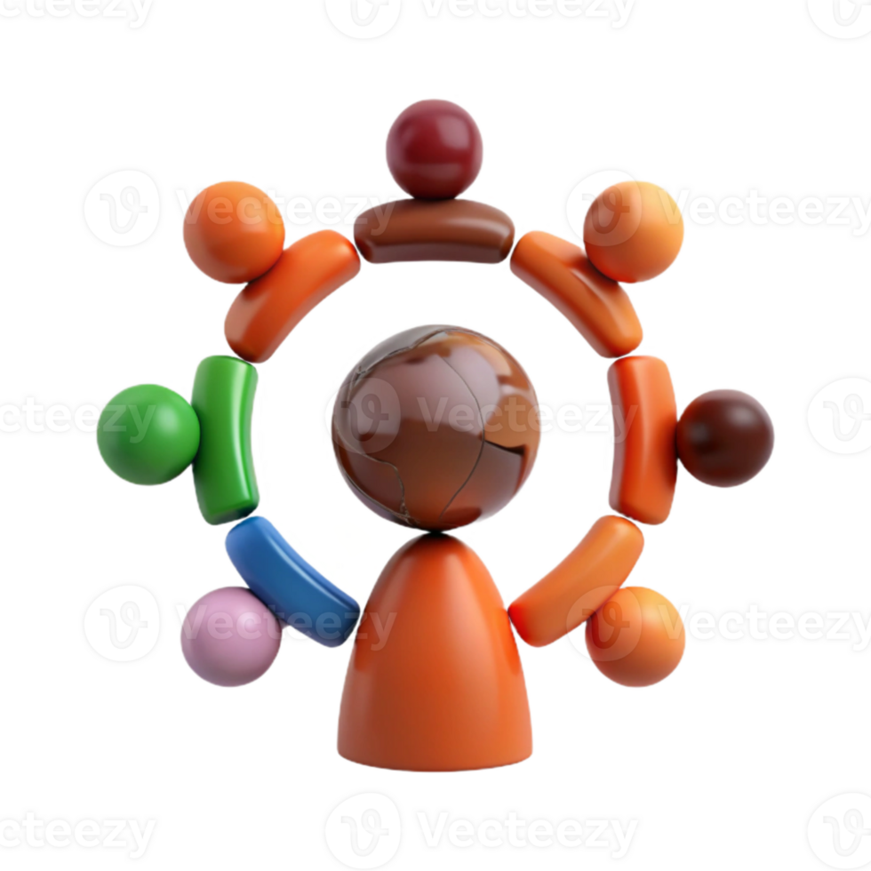 Global Community, Unity, and Connection A 3D Illustration png