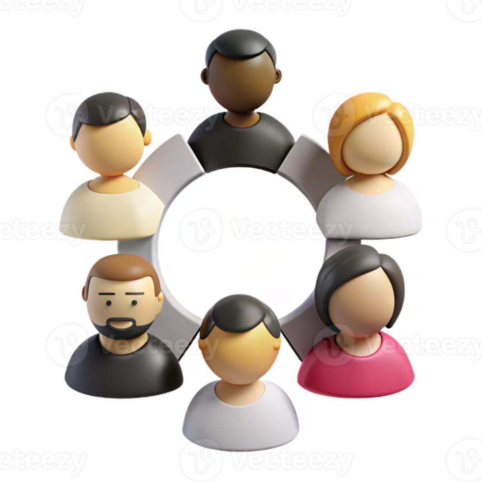 Diverse Group of People Connected in a Circle png