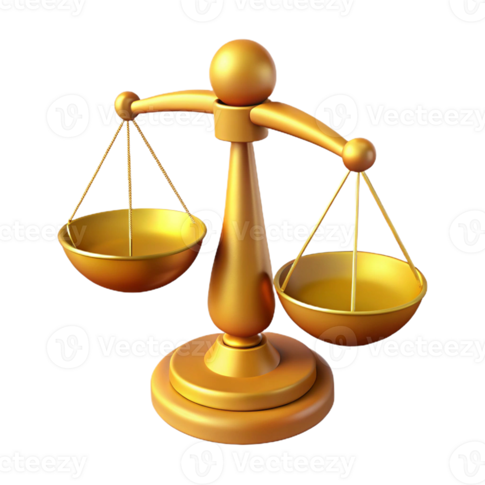 Golden Scales of Justice Symbol of Balance and Fairness png