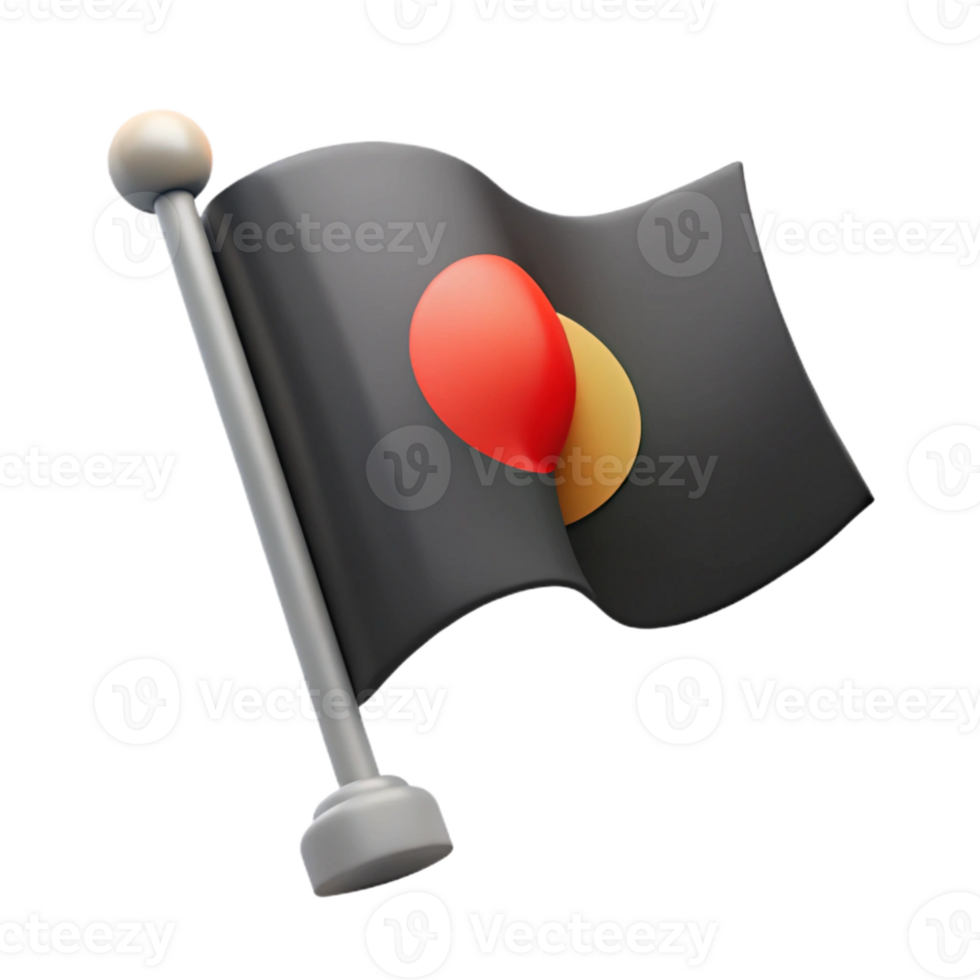 Black Flag with Red and Yellow Circle png
