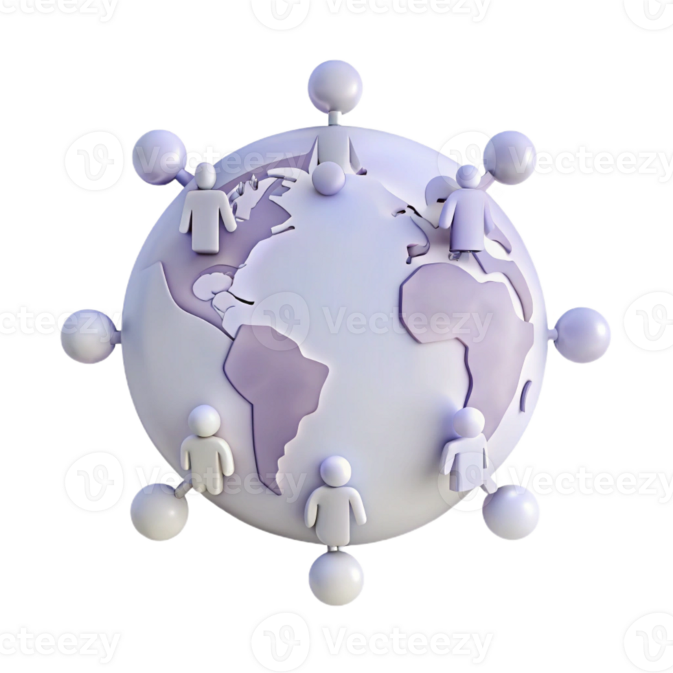 Global Network of People Connected to the Earth png