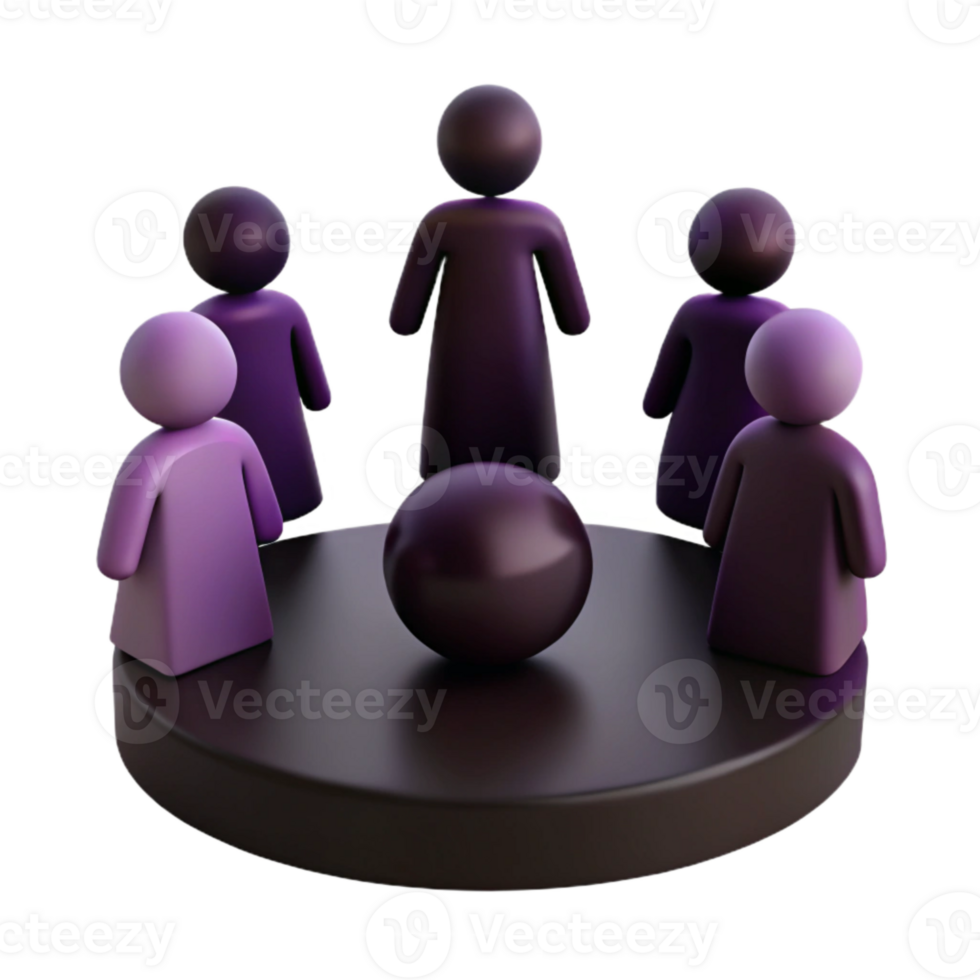 Group of People Surrounding a Sphere in a Circle png