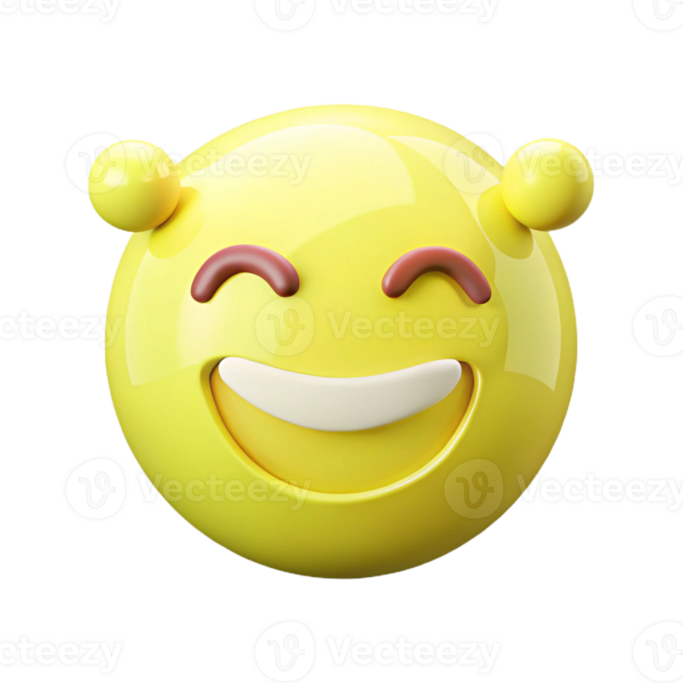 3D Smiley Face Emoji with Happy Expression png