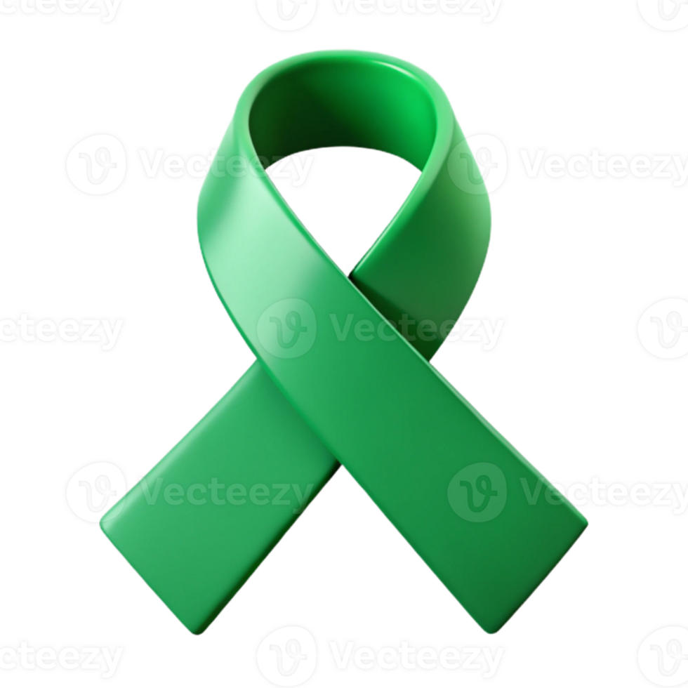 Green Awareness Ribbon Symbol of Support and Hope png