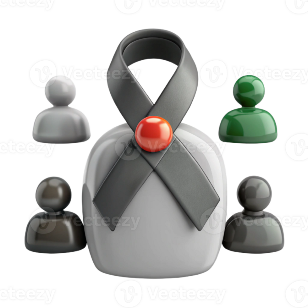 Awareness Ribbon and People Icons Symbol of Support and Unity png