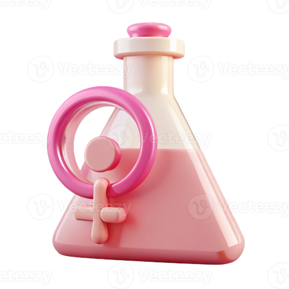 Pink Beaker with Female Symbol png