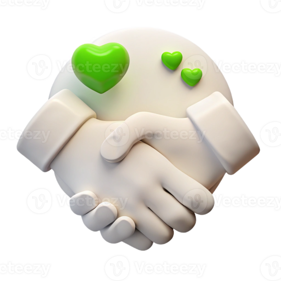 Handshake with Hearts A Symbol of Partnership and Love png
