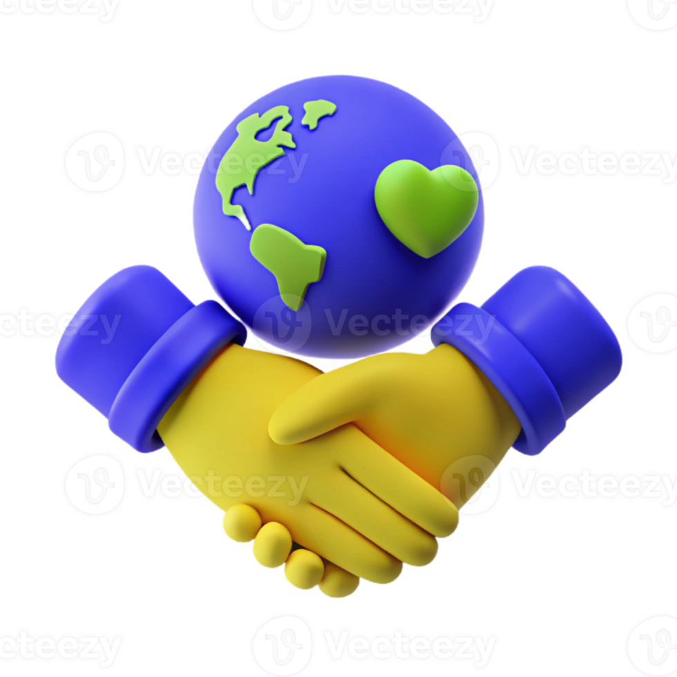 Global Unity Hands Shaking Around the Earth png
