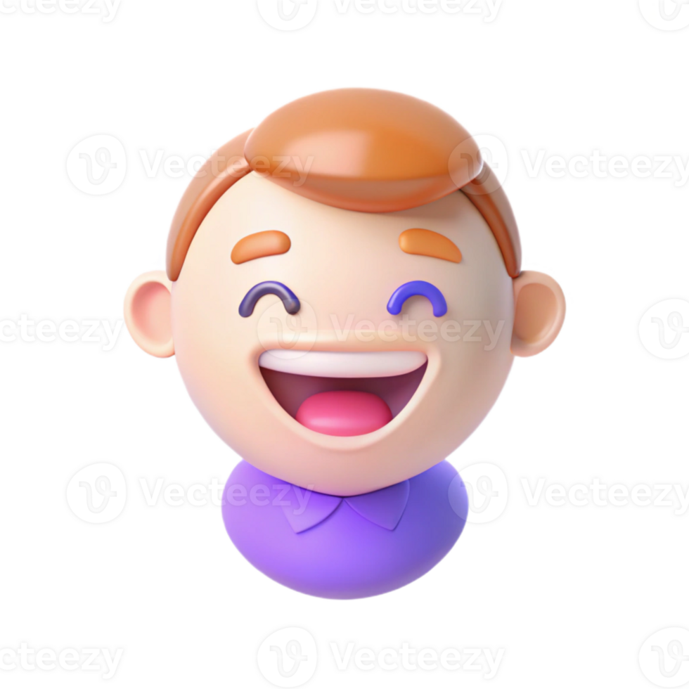 3D Cartoon Character with Happy Expression png
