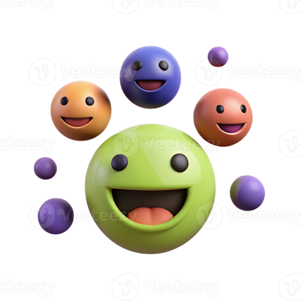 Smiling Emojis in a Circle png
