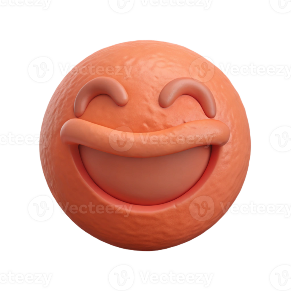 3D Rendered Emoji Big Smile and Closed Eyes png