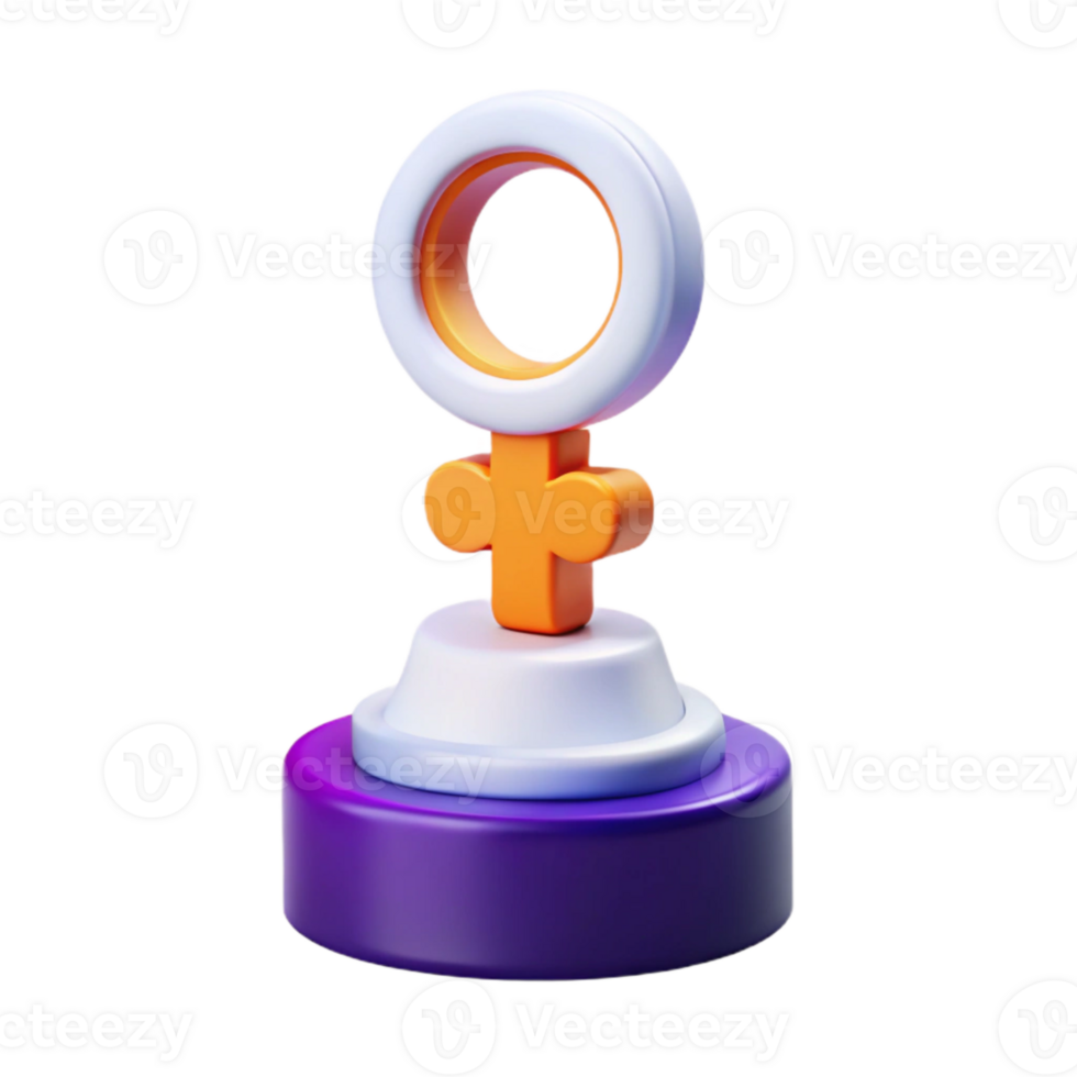 3D Render of Female Gender Symbol on a Platform png