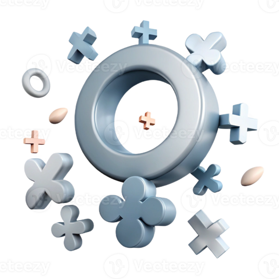3D Abstract Design with Geometric Shapes png