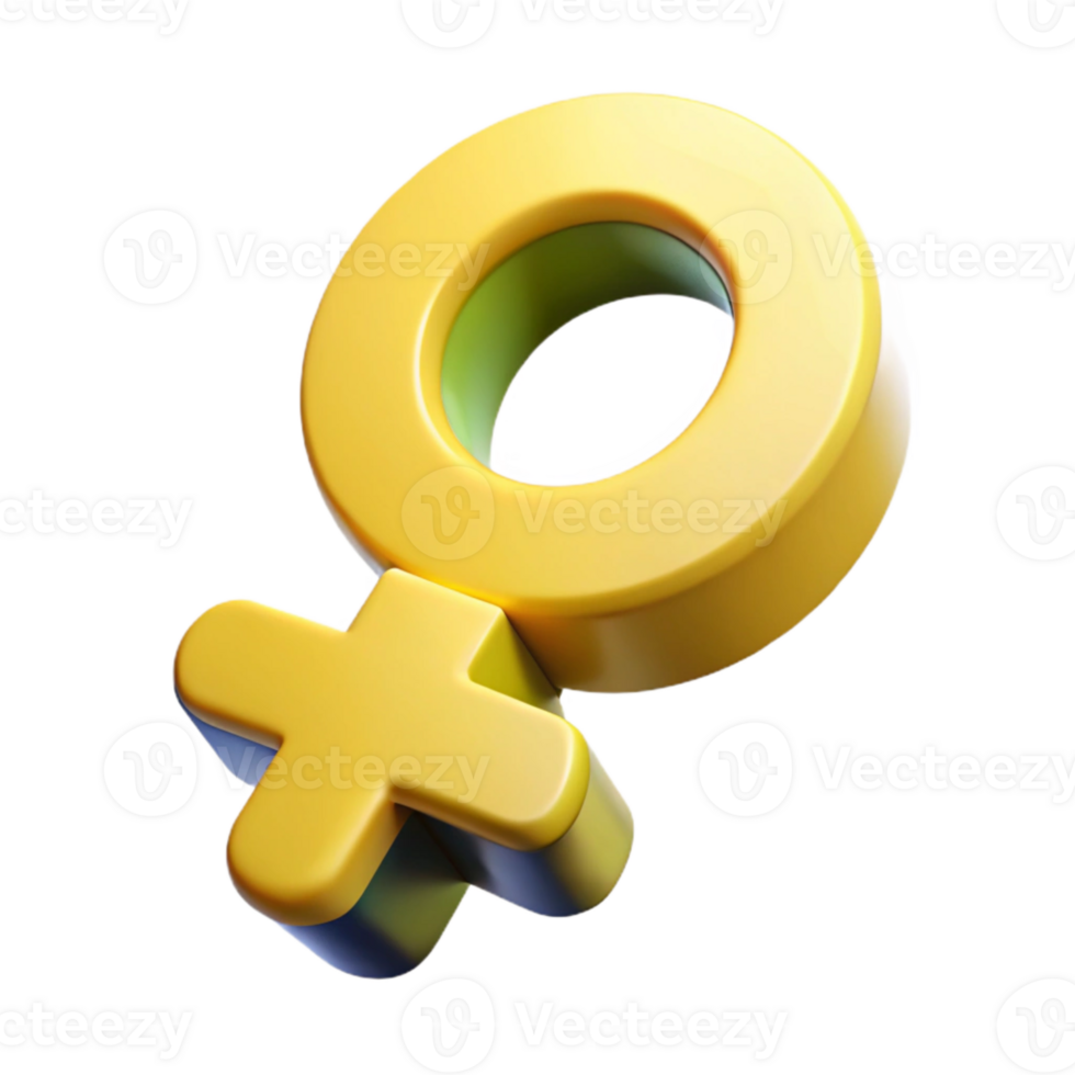 3D Render of the Female Gender Symbol png