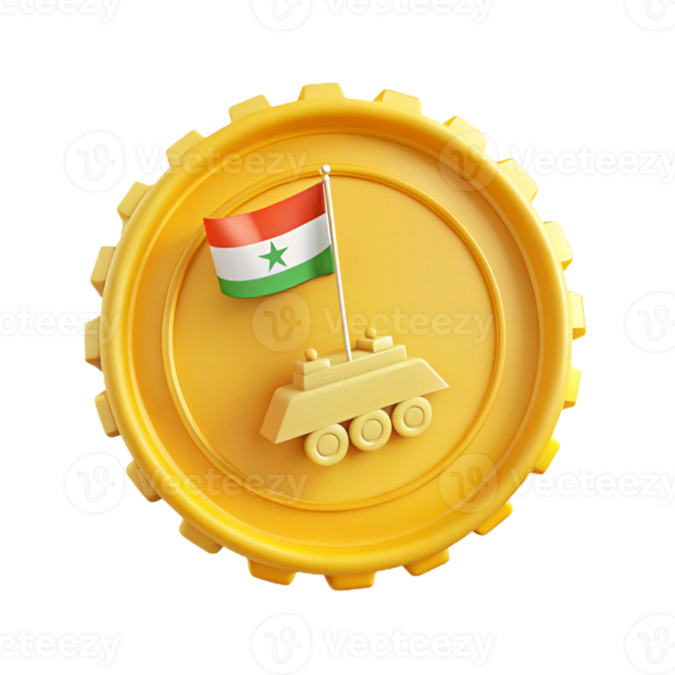 Yellow Gear with Flag and Armored Vehicle png