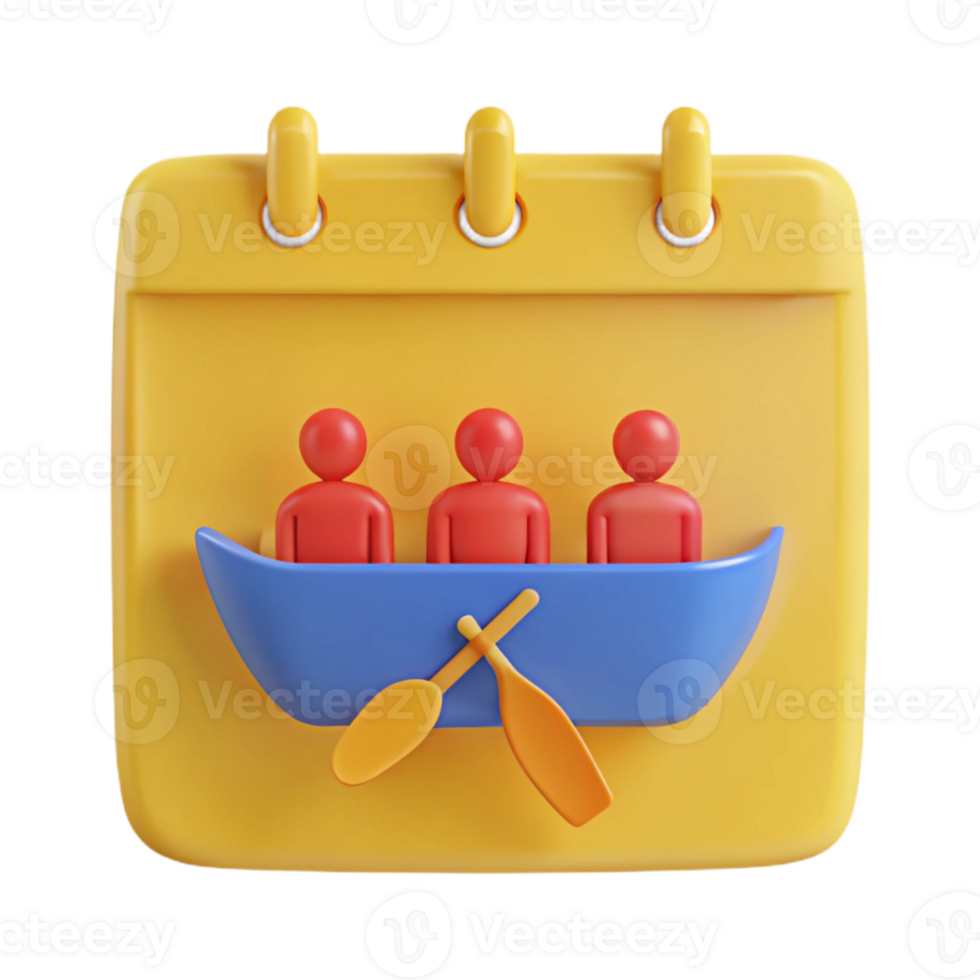 Calendar Icon With Three People In A Boat png