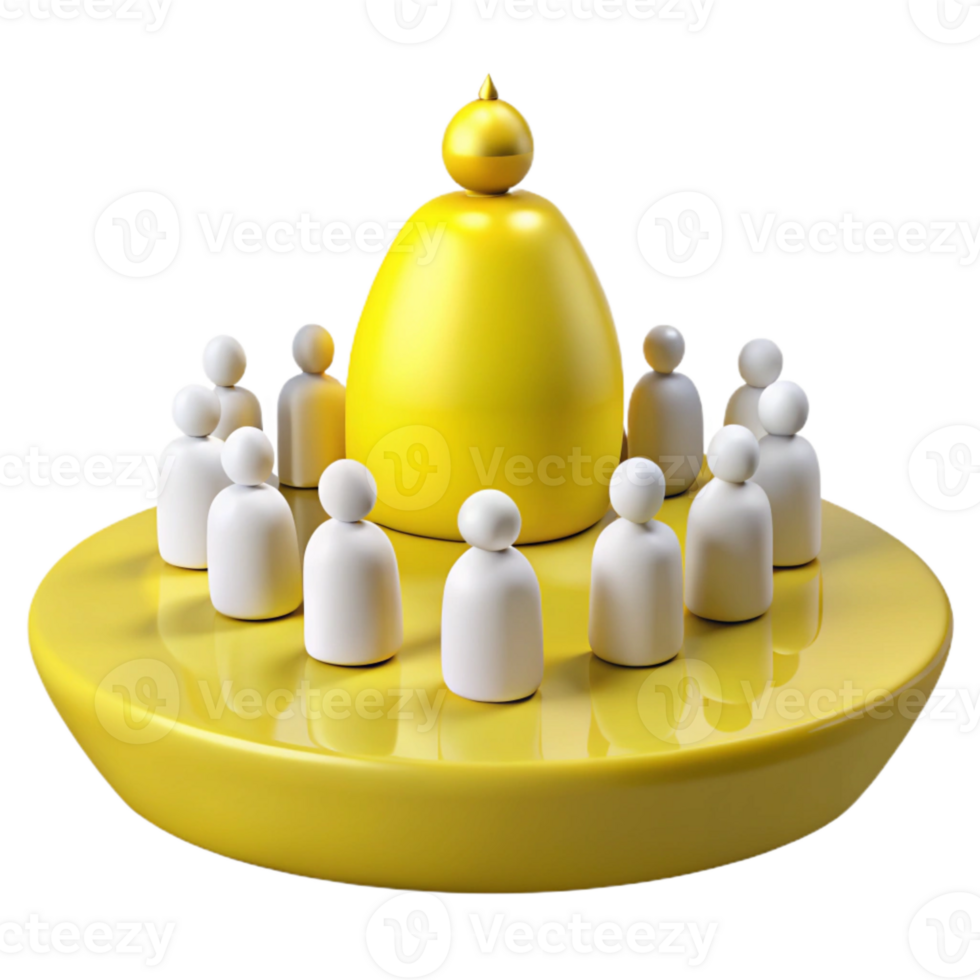 Surrounding the Golden Object A 3D Illustration of Community and Unity png