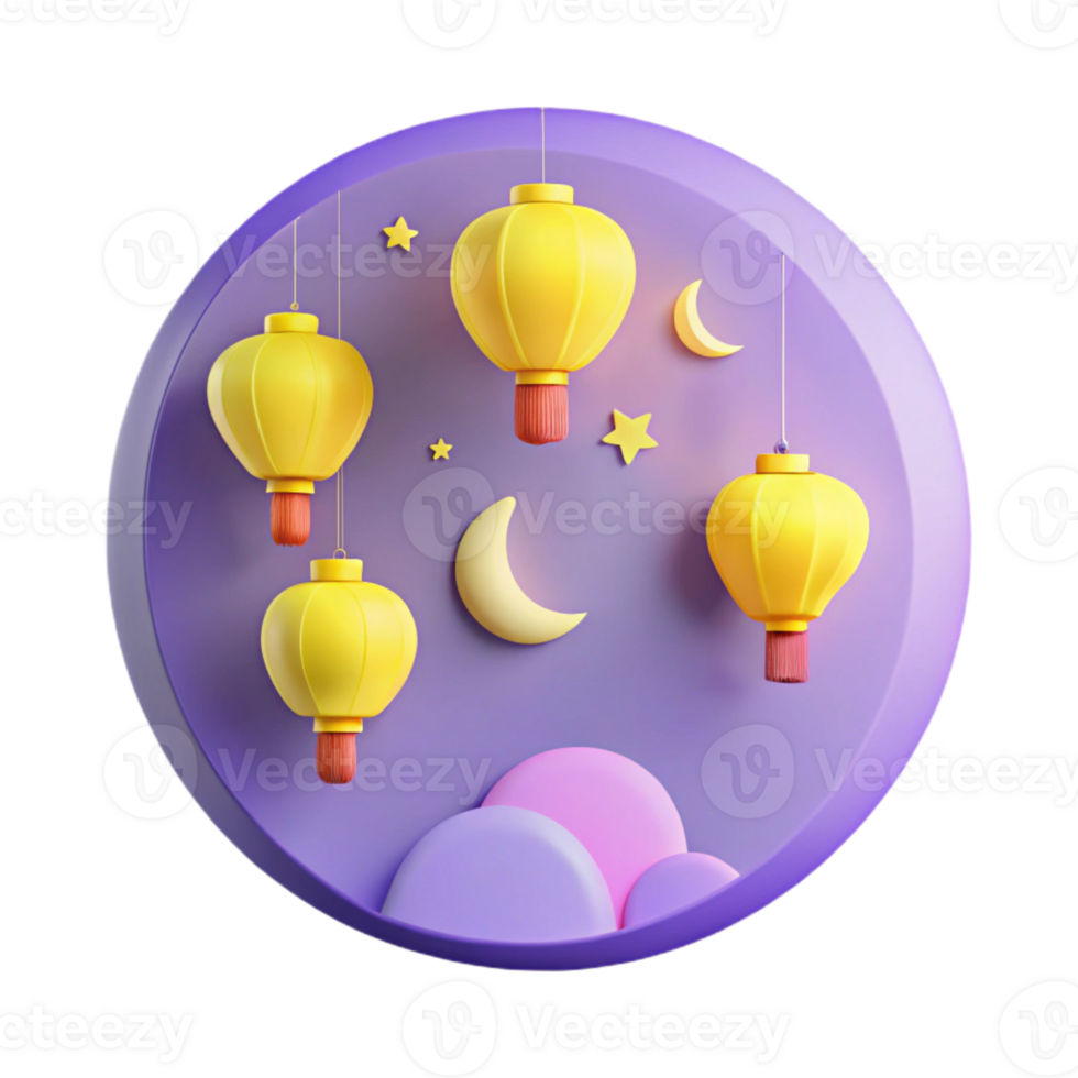 Night Sky with Lanterns and Clouds png