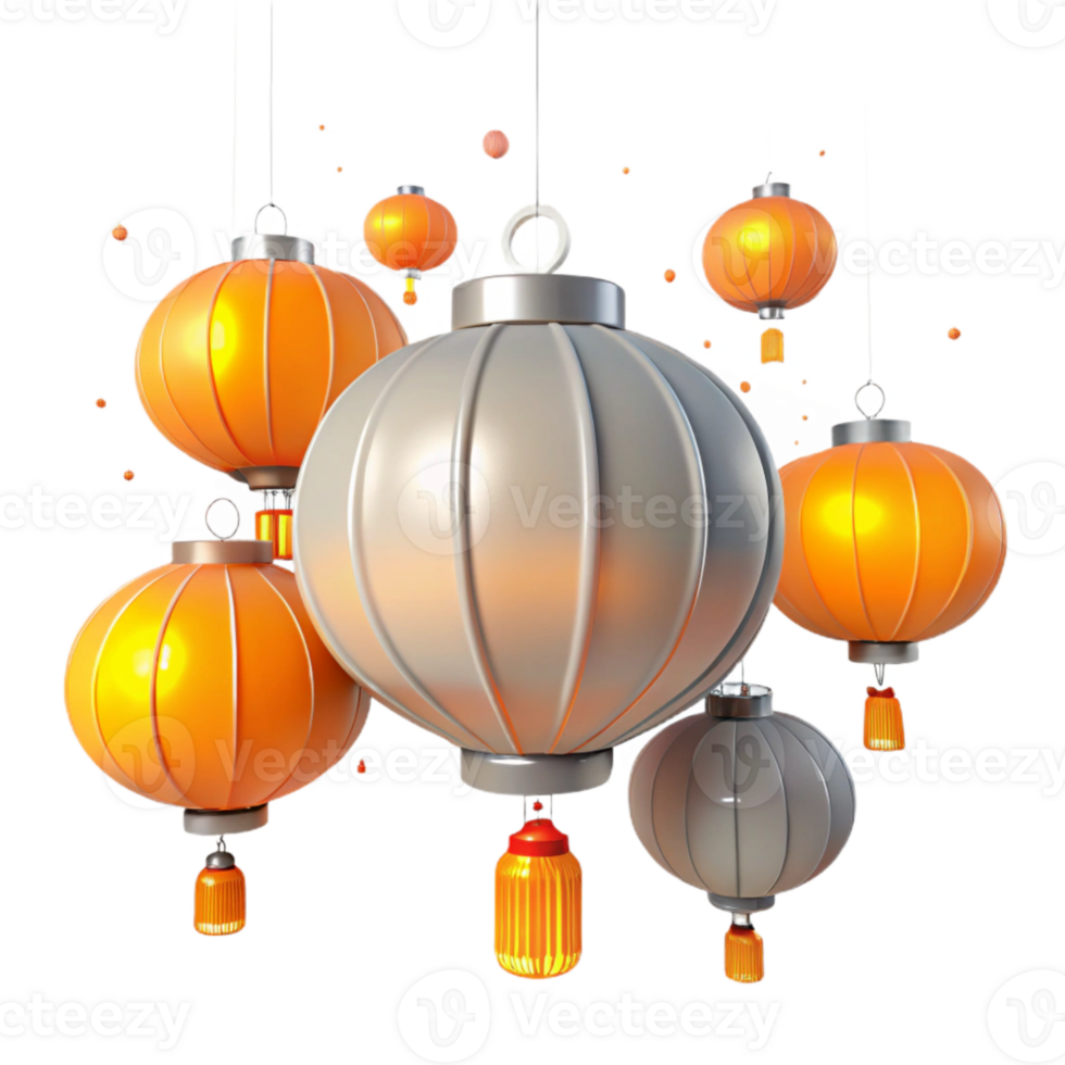 Illuminated Lanterns A Festive Display of Light and Color png