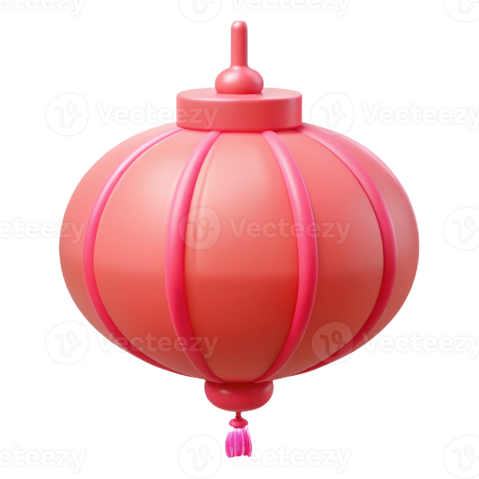 Red Chinese Paper Lantern with Tassel png