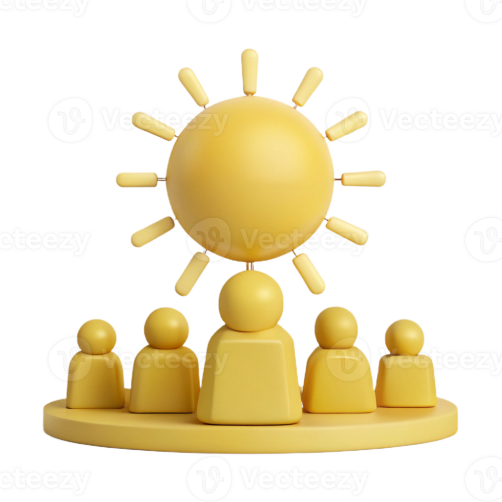 Shining a Light on Collective Growth A 3D Illustration of Shared Progress png