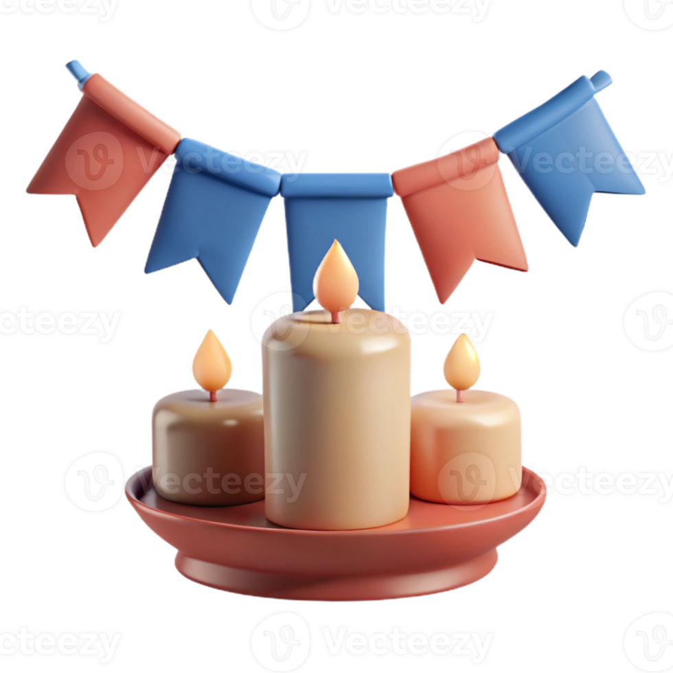 Celebration Candles with Bunting png
