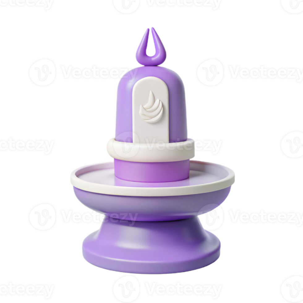 3D Rendered Purple and White Structure with a Water Symbol png