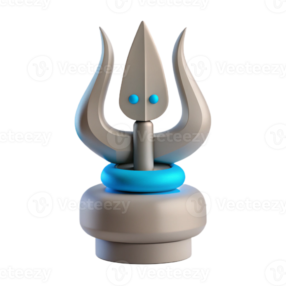 3D Rendered Trishul A Symbolic Representation png