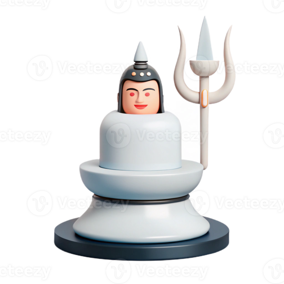 3D Render of Hindu Deity with Trident png