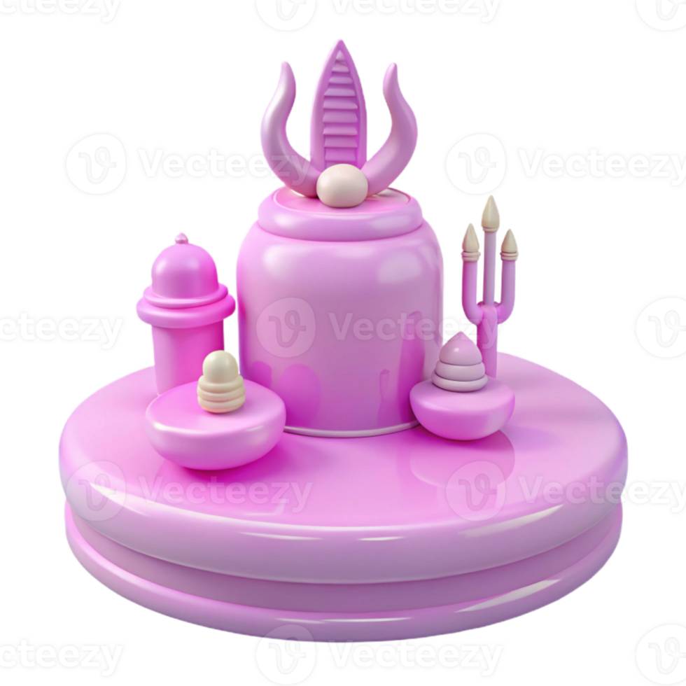 Pink 3D Render of a Fantasy Temple png
