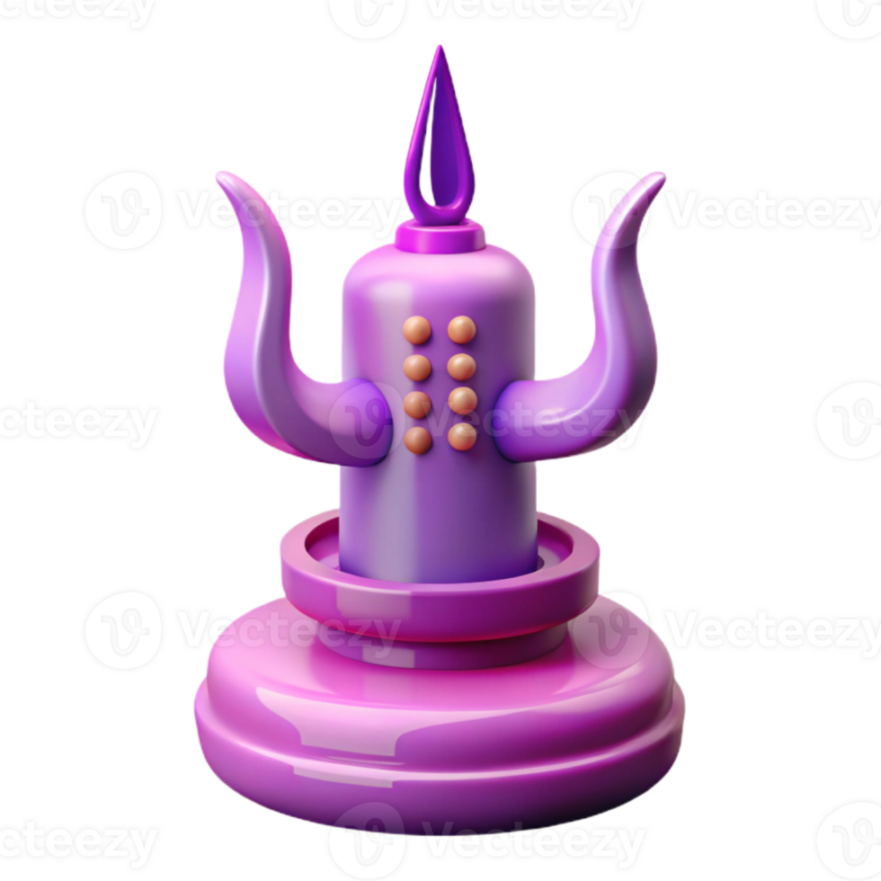 3D Render of a Purple and Pink Abstract Object with a Flame Top png