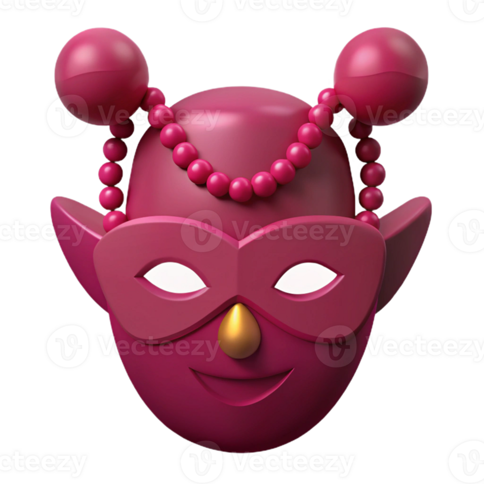 Smiling Cartoon Character with Mask and Beads png