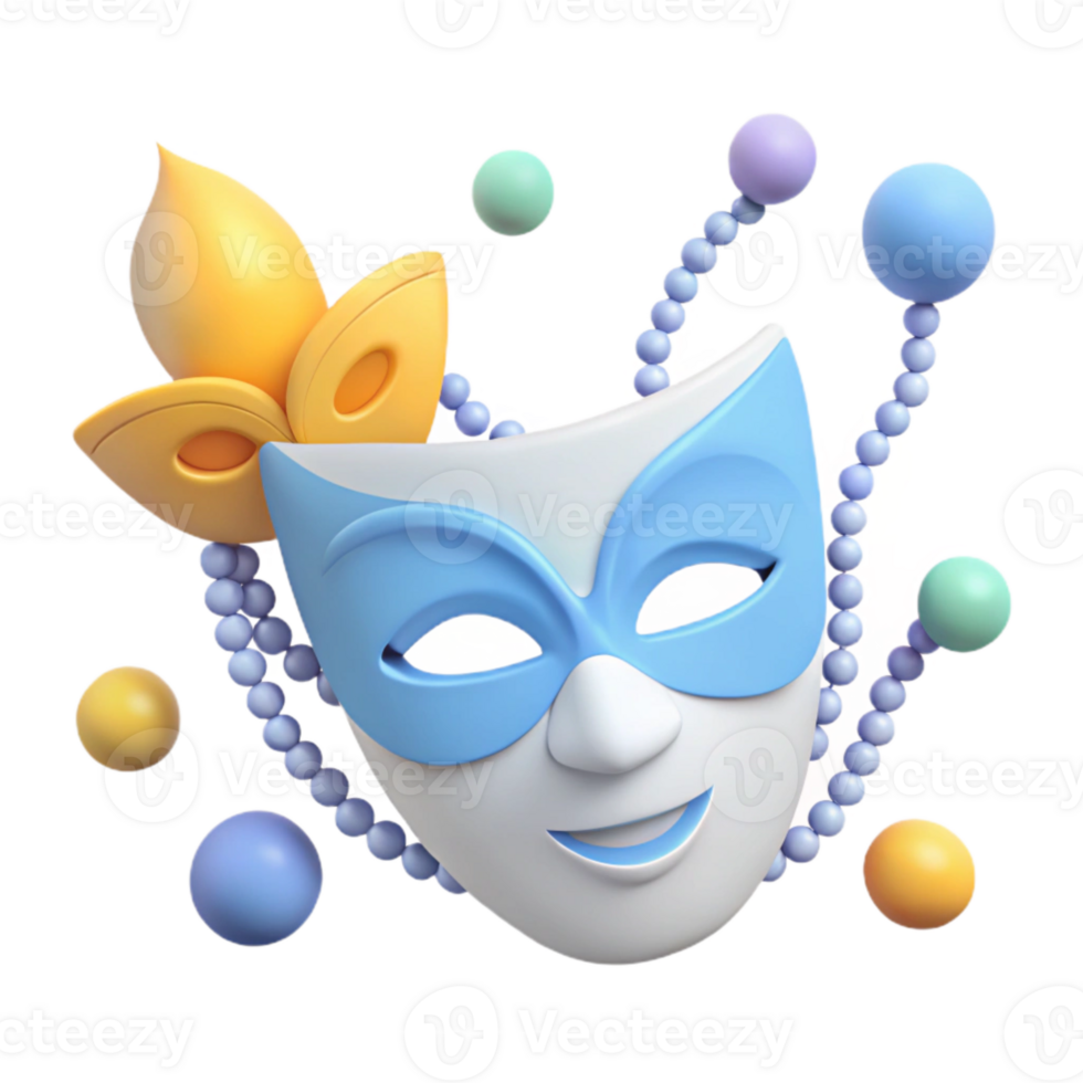 Smiling Party Mask with Beads and Baubles png