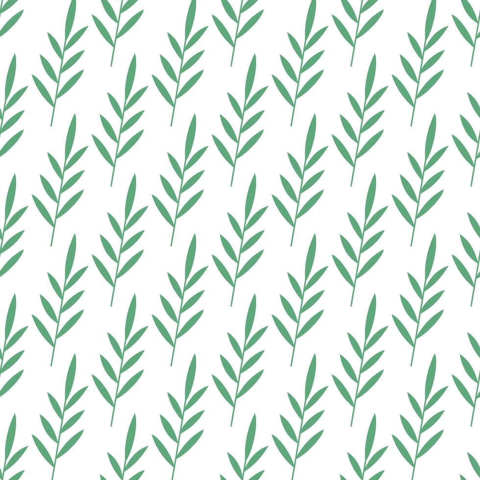 Botanical pattern with plant leaves, seamless spring pattern vector