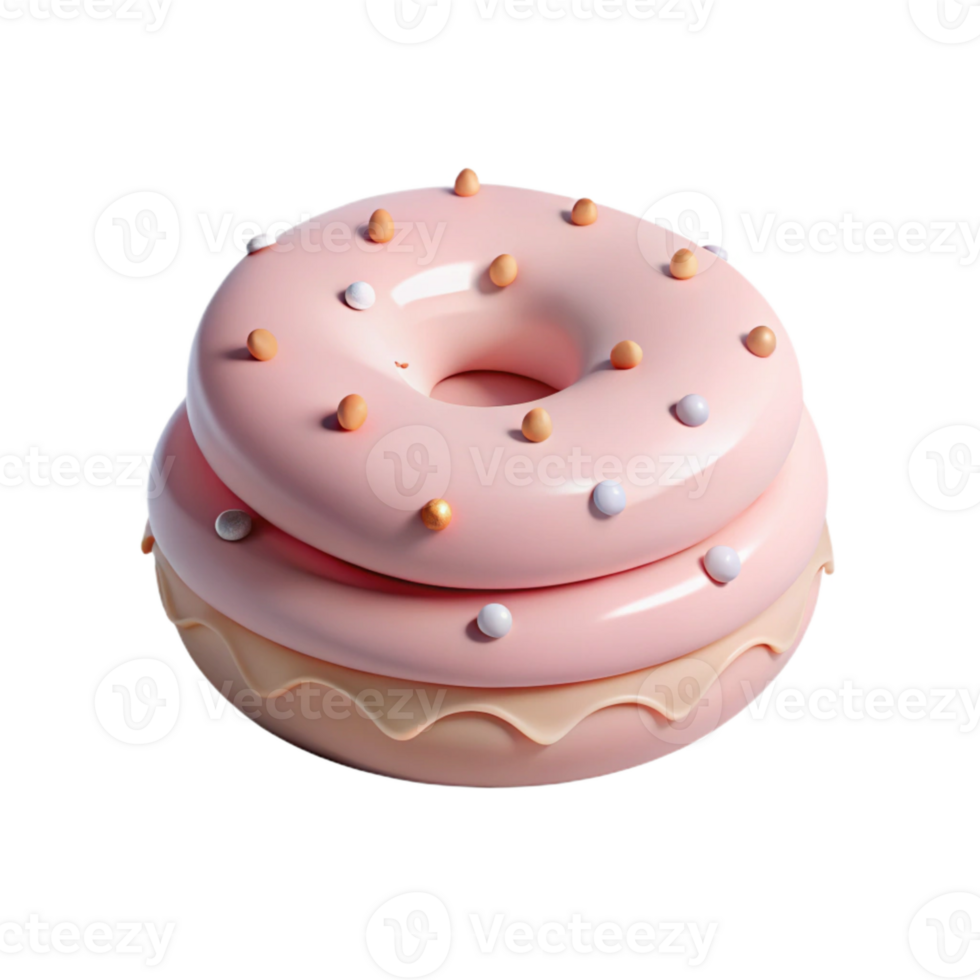 Pink Glazed Donut with Sprinkles png