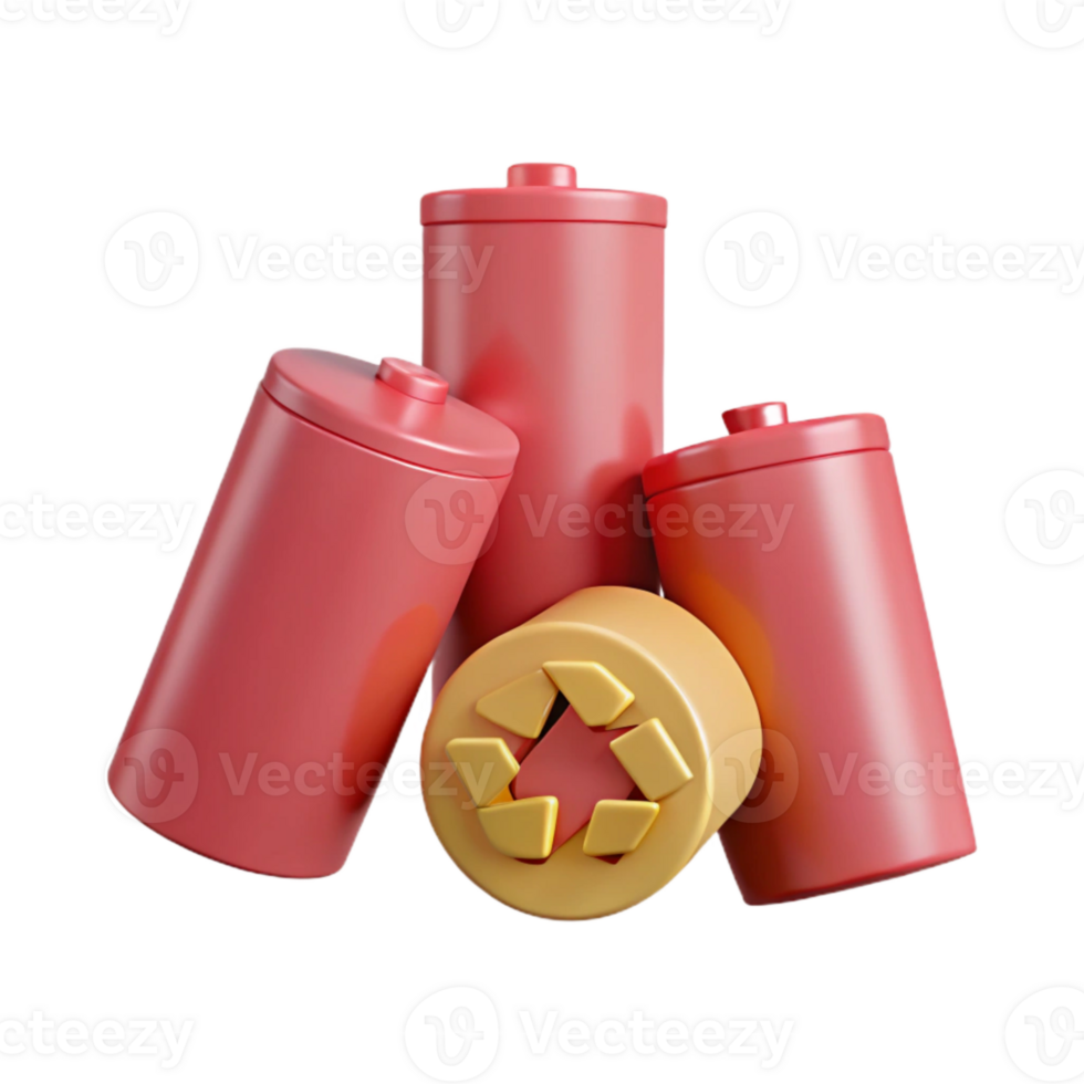 Recycle Battery Concept 3D Render png
