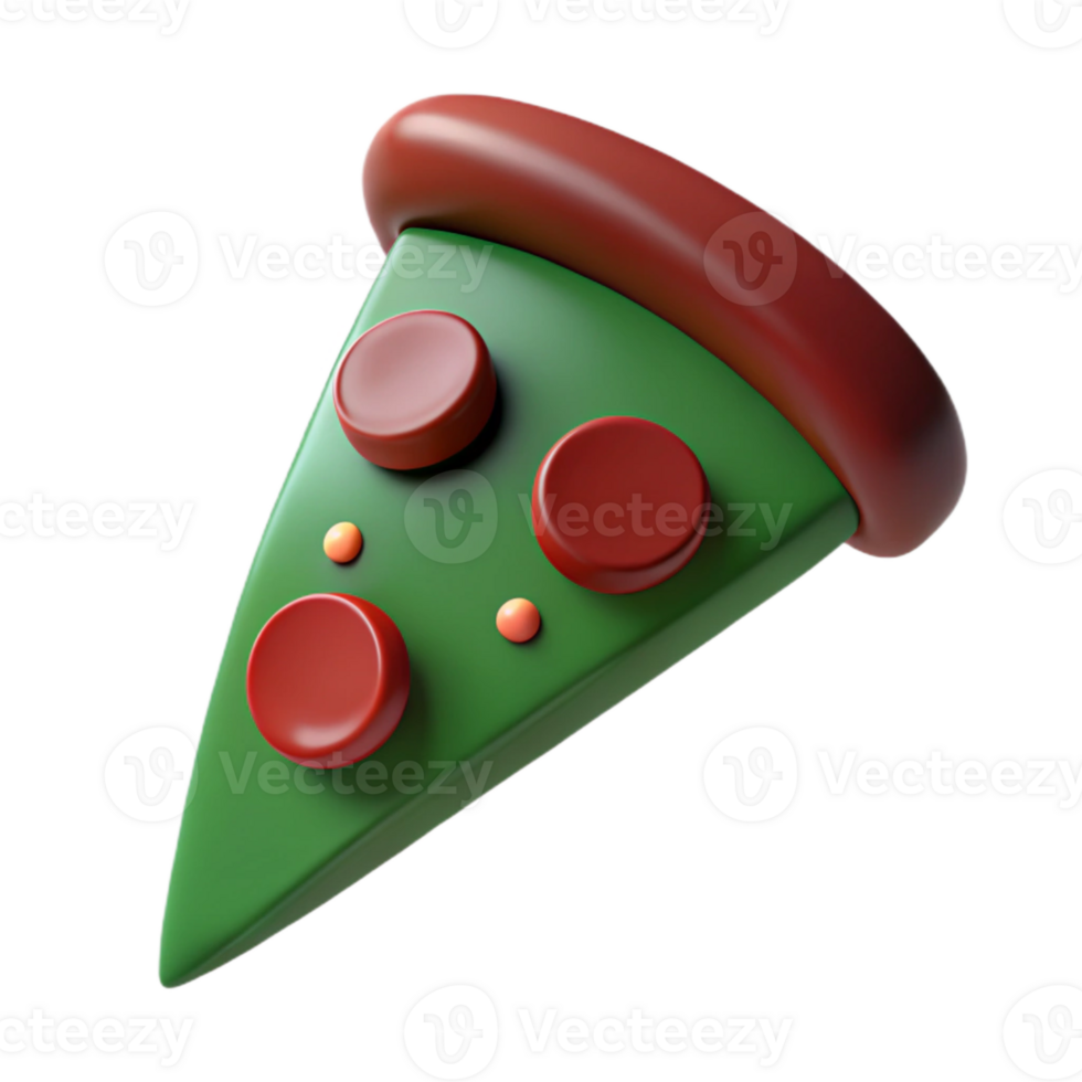 3D Render of a Pizza Slice with Toppings png