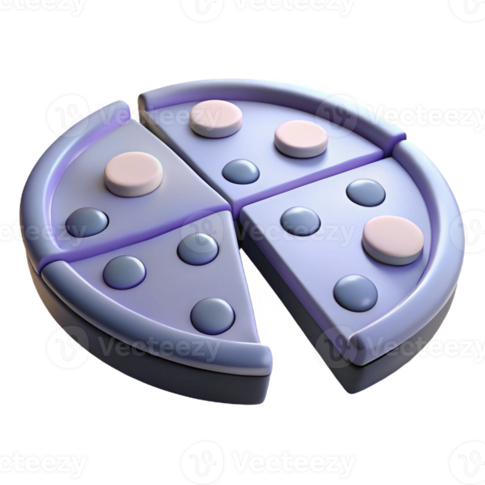 3D Render of a Pizza with Missing Slice png