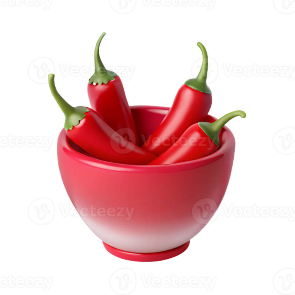 Red Chili Peppers in a Bowl png