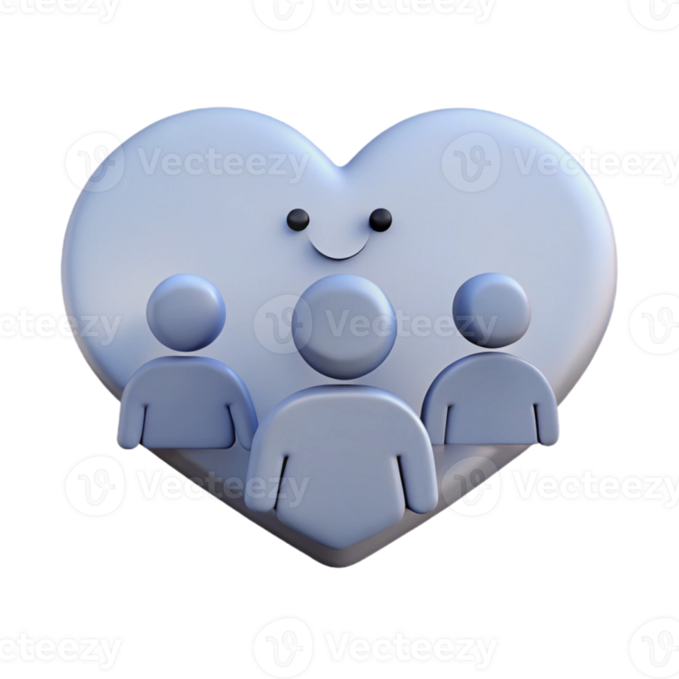 Three People Around a Happy Heart png
