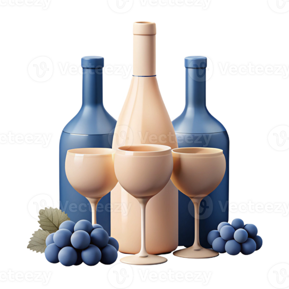 Still Life with Wine Bottles and Grapes png