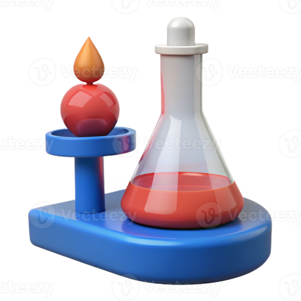 3D Render of Chemistry Equipment Beaker and Dropper png