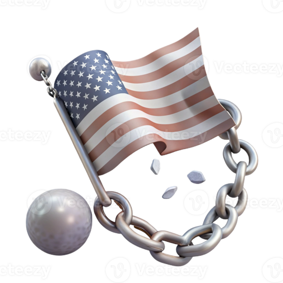 American Flag Bound by Chains png