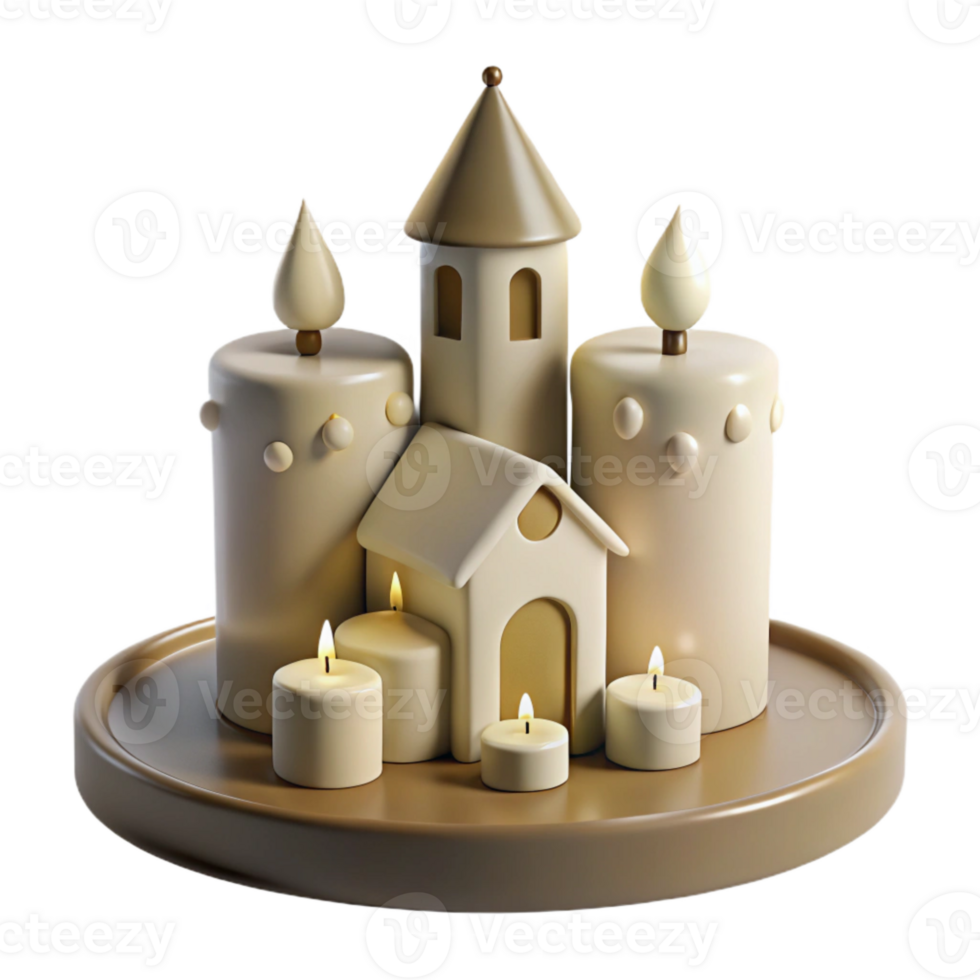 Candlelit House Decor Charming and Festive png