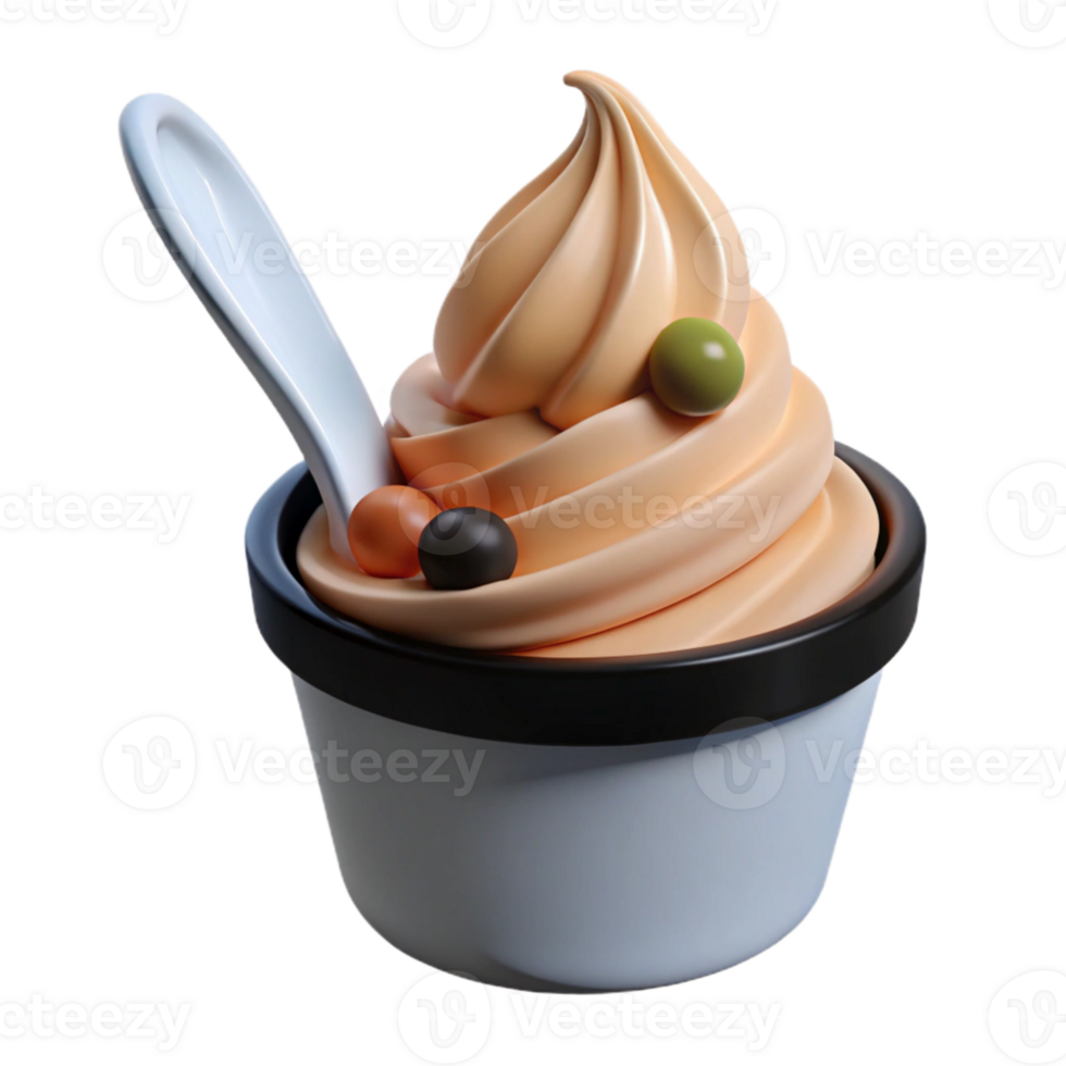 Frozen Yogurt with Toppings in Cup png