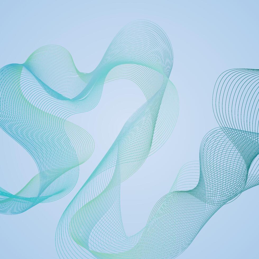 Blue wavy lines eye catching abstract background vector