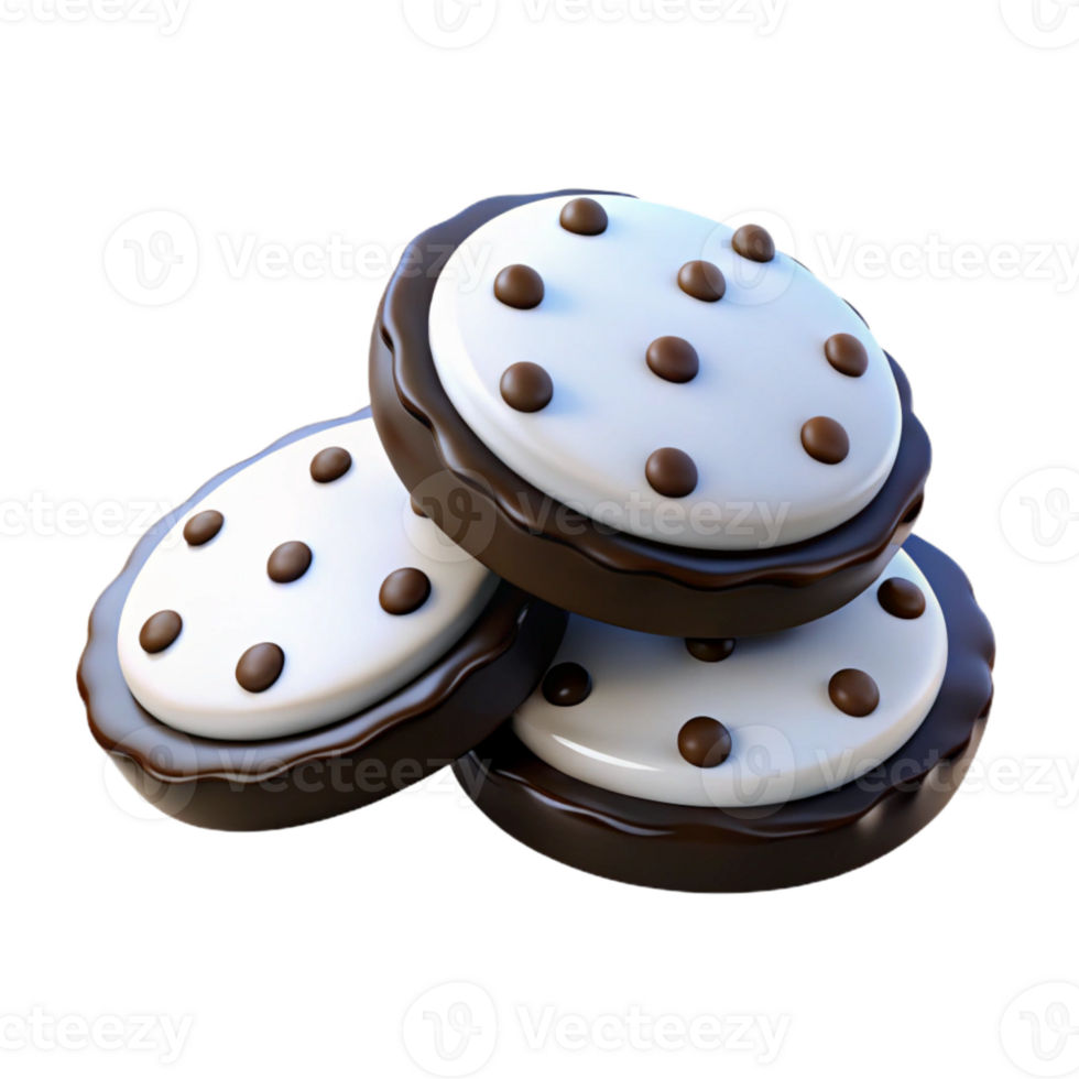 Chocolate and White Cookies with Chocolate Chips png