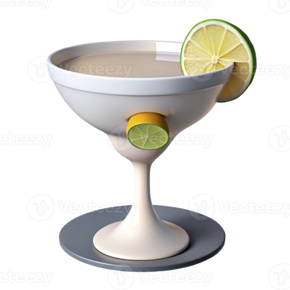 Refreshing Summer Cocktail with Lime Garnish png