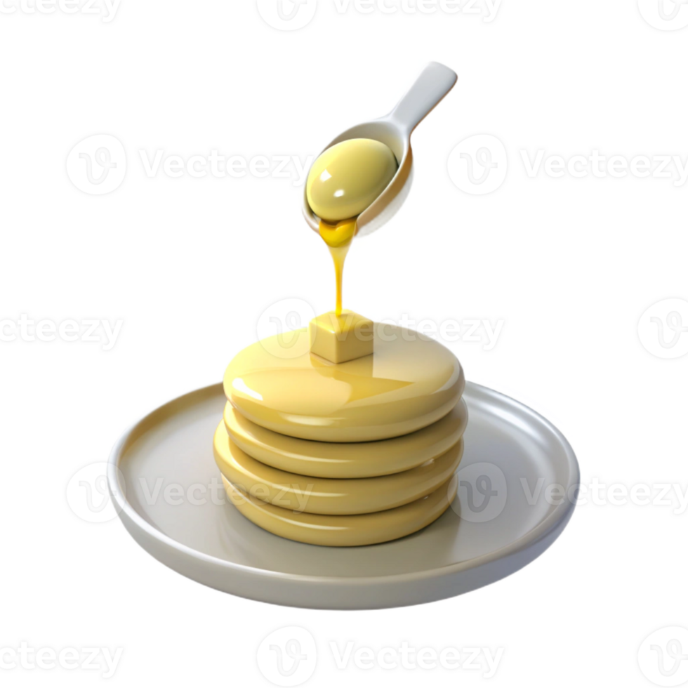 Stack of Pancakes with Butter and Syrup png